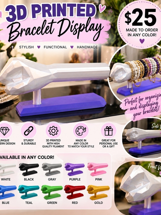 3d Printed Jewelry - 3D Printed Bracelet Display Stand Custom Color